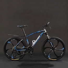 MG Mountain Bike MG Bicycle, 26 Inch 21 / 24 / 27 / 30 Speed Mountain Bikes, Hard Tail Mountain Bicycle, Lightweight Bicycle with Adjustable Seat, Double Disc Brake 6-8, Black blue, 27 speed