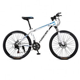 Minkui Mountain Bike Minkui Male and female students, variable speed bicycles, 24-speed mountain bike disc brakes, fixed gear bicycles, aluminum frame and forks, 26-inch wheels-27.5 inch 27 speed white blue