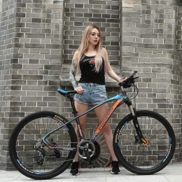 FMOPQ Bike Mountain Bicycle 27 / 30 Speed Bicycle 27.5 Inch Imitation Carbon Fiber Bicycle Adult Aluminum Alloy Frame Oil Dish Top Version (Blue 30 speed)