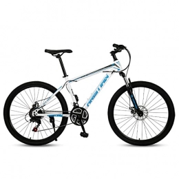 AZXV Bike Mountain Bike 21 / 24 / 27 Speed Full Suspension High-Carbon Steel MTB Bicycle，Rigid Hardtail，26-Inch Wheels，Dual Disc Brake Non-Slip，for Adult & Teenagers，Multiple Colo white blue- 27