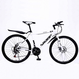 MUYU Mountain Bike Mountain Bike 21 Speed (24-Speed, 27-Speed, 30-Speed) Bicycle 26 inches Mens MTB Disc Brakes, White, 27Speed