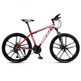 SCYDAO Mountain Bike Mountain Bike 21 Speed, 26 Inch Wheels 21 / 24 / 27 / 30 Speed 4 Choices, Full Suspension Double Disc Brake Mountain Bike, Load 125Kg Lockable Fork Outroad Bicycles, red, 21 speed