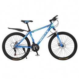 Byjia Mountain Bike Mountain Bike, 21 Speed Bicycle, Full Suspension Road Bikes with Disc Brakes, High-Carbon Steel Mountain Bike, for Men / Women, Blue, 26 inch