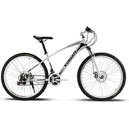 CHJ Mountain Bike Mountain Bike 24 Inch 26 Inch 27 Speed Dual Disc Brake Shock Absorber City Bike Men And Women Travel Sports Suitable for Students and Office Workers, White, 24 inches