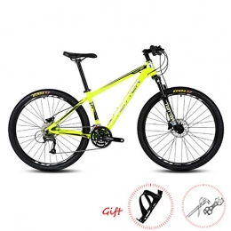 W&TT Bike Mountain Bike 26 / 27.5Inch SHIMANO M370-27 Speeds Adults Off-road Bike with Shock Absorber and Dual Line Disc Brake Mens Womens Ultralight Aluminum Alloy Bicycles, Yellow, 26"*17
