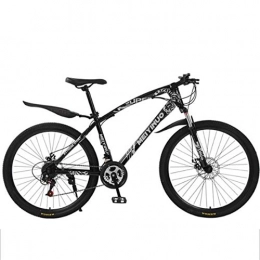 Dsrgwe Mountain Bike Mountain Bike, 26" Carbon Steel Frame Ravine Bicycles, Dual Disc Brake Front Suspension (Color : Black, Size : 24 Speed)