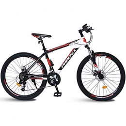 Hxx Mountain Bike Mountain Bike, 26"Foldable High Carbon Steel Frame Double Disc Brake Bicycle 24 Speed Double Shock Absorption Men And Women Variable Speed Mountain Bike, Red