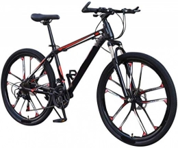 HFM Bike Mountain Bike, 26-Inch Mountain Trail Bike, High Carbon Steel Dual-Suspension Bicycles, 6 Spoke 21 Speeds Drivetrain Non-Slip Bike, Shifter Bicycle Full Suspension Bicycle, Red