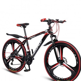 AWAHM Mountain Bike Mountain Bike, 26 Inch Shock Absorption Disc Brake 21 / 24 / 27 Speed Student Adult BicycleBlack Red