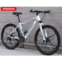 Mountain Bike, 26 inch Wheels, Mountain Trail Bike Folding Outroad Bicycles, 21-Speed Bicycle Full Suspension MTB Gears Dual Disc Brakes Mountain Bicycle (Blue)
