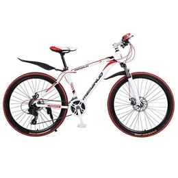 Dsrgwe Mountain Bike Mountain Bike, 26inch Wheel, Aluminium Alloy Frame Mountain Bicycles, Double Disc Brake and Front Fork (Color : White, Size : 21-speed)