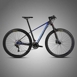 MICAKO Bike Mountain Bike, 27.5 / 29 Inch with Super Lightweight Carbon Fiber SHIMANO Oil Disc Brake, Premium Full Suspension and SHIMANO SLX / M7000-22 / 33 Speed Gear, Blue, 29inch*19inch