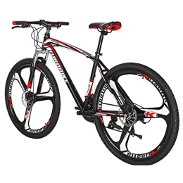 EUROBIKE Bike Mountain Bike 27.5inch, Dual Disc Brake, X1 21_Speed Mountain Bike for Man, 27.5inchs Carbon_steel frame Mountain Bicycle (Red 27.5MAG)