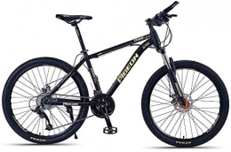XIUYU Mountain Bike Mountain Bike Adult Bikes 26" High-carbon Steel Frame Hardtail Front Suspension Mens Bicycle All Terrain, Silver, 24 Speed XIUYU (Color : Gold)