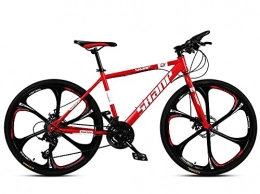 T-NJGZother Bike Mountain Bike, Adult Men, Women, Road Racing, Students Teen, Go To Work-Six-Knife Version [Red]_24 Speed (Default 26 Inch)，Dual Suspension Bicycle