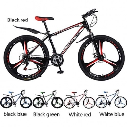 AXH Bike Mountain Bike Adult Mountain Bike 26 Inch 21 Speed Adult Mountain Bike 3-knife Integrated Wheel Off-Road Variable Speed Men and Women Bicycle, Black red, 26 inch 21 speed