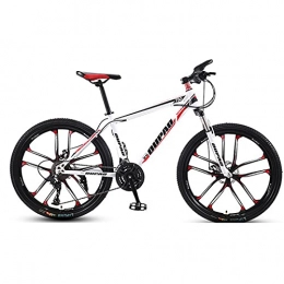 SHUI Mountain Bike Mountain Bike，Adult Offroad Road Bicycle 26 Inch 21 / 24 / 27 Speed Variable Speed Shock Absorption, Teenage Students, Men and Women Sports Cycling Racing Ride WT-RD 10wheels- 27 spd