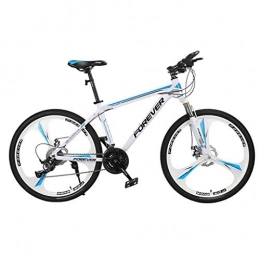 Dsrgwe Mountain Bike Mountain Bike, Aluminium Alloy Frame, 26inch Mag Wheel, Double Disc Brake and Front Suspension (Color : White, Size : 27 Speed)