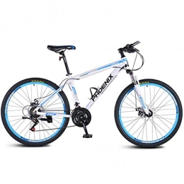 Dsrgwe Bike Mountain Bike, Aluminium Alloy Frame Hardtail Bicycles, Double Disc Brake and Front Suspension, 26inch, 27.5inch Wheels (Color : White+Blue, Size : 27.5inch)
