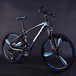 Domrx Bike Mountain Bike Aluminum Alloy 26 Inch Wheel Variable Speed Shock Double Disc Brakes Men and Women Bicycle-Black Blue_21 Speed