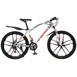 Mountain Bike Bicycle, 26 Inch High Carbon Steel Off-Road Bike,5 Wheel StyleS And 3 Speed Modes Can Be Selected, Dual Disc Brake Men's Womens Soft Tail Mountain Bike(white)