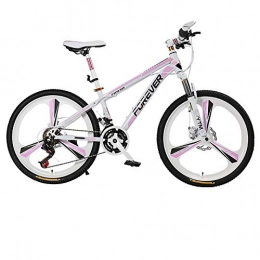 Wghz Bike Mountain Bike Bicycle Adult Female Student 24 / 26 Inch 24 Variable Speed Aluminum Alloy Double Disc Brake Integrated Wheel Bicycle Designed For Women, B, 26