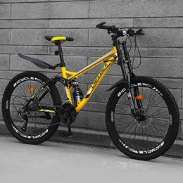 Fslt Bike Mountain Bike Carbon Steel Frame 24 26 inch Wheel 27 Speed Soft tail Downhill Bicycle Suspension Sports MTB-yellow_26_inch