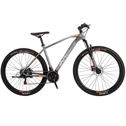 EUROBIKE Bike Mountain Bike For Men 29 inch Wheels XL Large Frame For Adult Front Suspension (gray orange)
