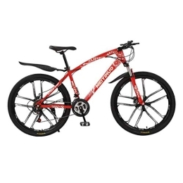 Dsrgwe Mountain Bike Mountain Bike, Hardtail Mountain Bicycle, Dual Disc Brake and Front Suspension, 26inch Wheels (Color : Red, Size : 21-speed)