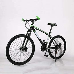  Bike Mountain bike, Mechanical double disc brake smooth shift bicycle, Daily mobility and long-distance mountain biking, Green, 21 speed 24 inch