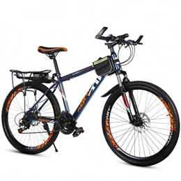 Lxyfc Mountain Bike Mountain Bike Mens Bicycle Bike Bicycle Mountain Bike, 26inch Wheel Carbon Steel Frame Mountain Bicycles, Double Disc Brake and Front Fork Mountain Bike Alloy Frame Bicycle Men's Bike ( Color : Blue )