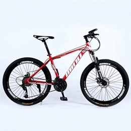 ZXL Bike Mountain bike Mountain Bike 24 / 26 Inch with Double Disc Brake, Adult MTB, Hardtail Bicycle with Adjustable Seat, Thickened Carbon Steel Frame, Red, Spoke Wheel road bike (Color : 27-stage shift)