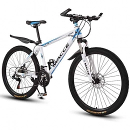 L&WB Bike Mountain Bike Mountain Bike, 26 Inches Ladies / Mens MTB Bikes Light Carbon Steel Frame 21 / 24 / 27 / 30 Speeds Front Suspension, White, 27speed