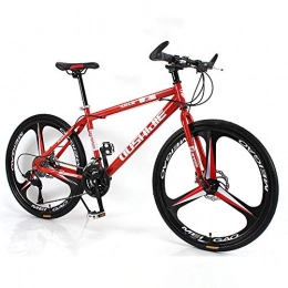 FLYFO Mountain Bike Mountain Bike, One-Wheel Carbon Steel Bike, 26-Inch Male And Female Shock-Absorbing Variable Speed Student Bikes, 21 / 24 / 27 / 30-Speed Couple Mountain Bicycle, MTB, Red, 30 speed