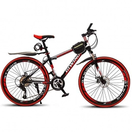 Gnohnay Bike Mountain Bike, Road Bicycle, Hard Tail Bike, Bicycle, 26 Inch Bike, Adult Student Bike, Double Disc Brake Bicycle, Red, 26 inches