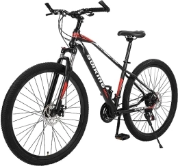 KURKUR Bike Mountain Bike, Road Bike 29 inch Mountain Bike with High Carbon Steel Frame, Featuring Spoke Wheels and 21 Speed, Double Disc Brake and Front Suspension -Slip Bicycles Adult Bike (Red-g, One Size)