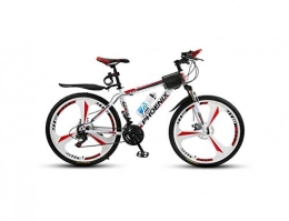 DYM Bike Mountain Bike Unisex Mountain Bike 21 / 24 / 27 Speed High-Carbon Steel Frame 26 Inches 3-Spoke Wheels with Disc Brakes and Suspension Fork, Red, 27 Speed