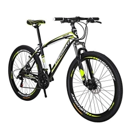 EUROBIKE Bike Mountain Bike YH-X1 27.5 Inch Wheels 21 Speed Dual Disc Brake for Mens Front Suspension Bicycle (YELLOW)