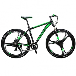 EUROBIKE Bike Mountain Bike YH-X9 21 Speed Shifter 29 Inch X-Large Wheels Bikes Aluminum Frame Dual Disc Brakes Mens Womens Bicycle 29er (3-SPOKE GREEN)