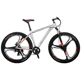 EUROBIKE Bike Mountain Bike, YH-X9 Mountain bike 29 inch for men, 21 Speed, 29er Large Bicycle, Aluminum Bikes (3-SPOKE SILVER)