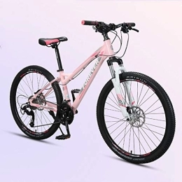 WGYDREAM Mountain Bike Mountain Bike Youth Adult Mens Womens Bicycle MTB 26" Mountain Bicycles 27 / 30 Speeds Lightweight Aluminium Alloy Frame Disc Brake Front Suspension For Adult Teens - Pink Mountain Bike for Women Men Ad