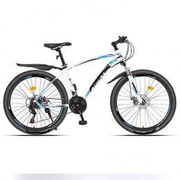 Mountain Bikes Bike Mountain Bikes 21-speed Lightweight Women's Bicycle Double Shock-absorbing Off-road Racing, Suitable for Cities Trails Mountains, 24 Inch or 26 Inch (Color : Black blue spoke wheel, Size : 24 inch)