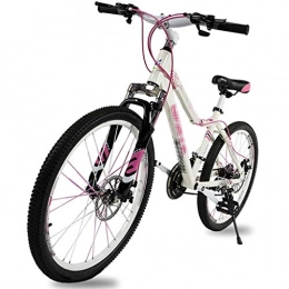 Mountain Bikes Bike Mountain Bikes 24 inch women's variable speed adult off-road double disc brakes shock absorption non-slip male student lightweight bicycle (Color : Black and White, Size : 26 inch)