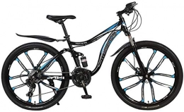 Suge Mountain Bike Mountain Bikes for Adults Damper 26 Inch High Carbon Cyclic Shift Cycling Adult Students Car Riding School Work for Outing (Color : Black blue, Size : 24 speed)