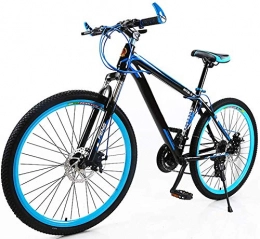 Fitnes Bike Mountain Bikes, Men's Womens Hardtail Mountain Bike with Dual Disc Brake, Bicycle Adjustable Seat, High-Carbon Steel Frame, Blue 24 Speed, 24 Inch