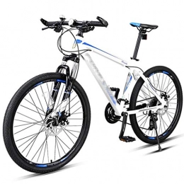 Mountain Bikes Mountain Bike Mountain Bikes Sports High Carbon Steel 24 Speed Mountain Bicycle Unisex Commuter Bike with Dual Disc Brakes, Suitable for Work and Outings (Color : Dark Blue, Size : 24 inch)