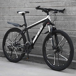 MQJ Bike MQJ Mountain Bikes, 24 / 26 inch Men’S Mountain Bike, High Carbon Steel Hard Tail City / Road Bike Disc Brake Bike with Adjustable Front Suspension Seats, A~24 Inches, 30 Speed
