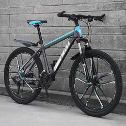 MQJ Mountain Bike MQJ Mountain Bikes, 24 / 26 inch Men’S Mountain Bike, High Carbon Steel Hard Tail City / Road Bike Disc Brake Bike with Adjustable Front Suspension Seats, B~24 Inches, 24 Speed