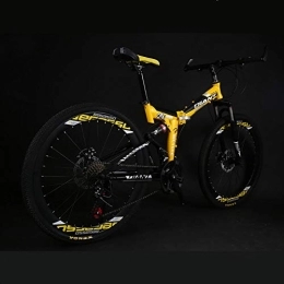 MSM Furniture Mountain Bike MSM Furniture Adult MTB With Adjustable Seat, 6 Cutter, 24 26 Inch Double Disc Brake, Man Mountain Bike, Country Gearshift Bicycle Yellow 24 Inches