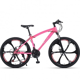 AEF Bike MTB Bicycles Hardtail Mountain Bike 26 Inch 27 Speed, Mechanical Double Disc Brake, High Carbon Steel Frame, Lockable Front Fork, Suitable Height: 160-185Cm, for Adults And Teens, Pink
